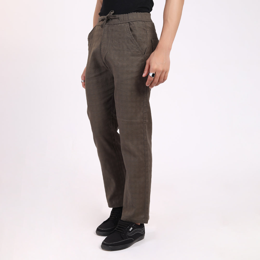 COFFEE LINEN PANTS 4916-1